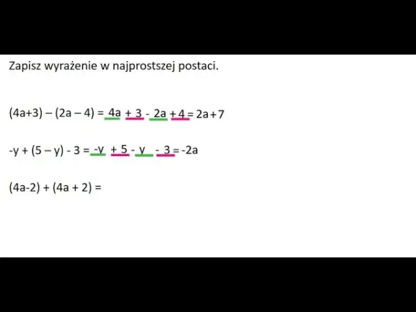 Jak uprościć wyrażenia algebraiczne i zapisać je w najprostszej postaci