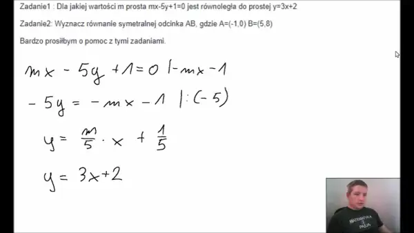 Dla jakich wartości parametru m równanie ma realne rozwiązania?