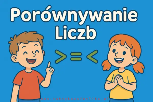Dzieci uczą się porównywać liczby, używając znaków: większy niż, równy, mniejszy niż.